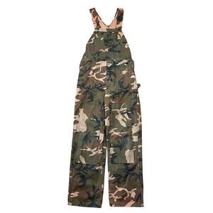 Vintage Winchester Camo Bib Overalls Dungaree Double Knee Workwear 32x31